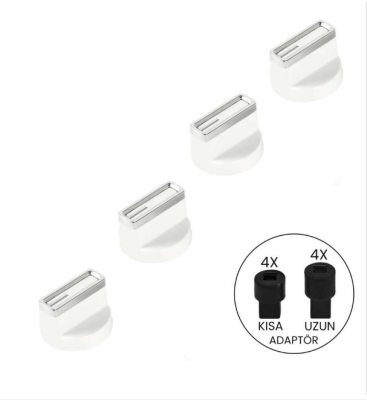 Arçelik Ankastre Ocak Set Üstü Düğme 4 Adet ( Renk Beyaz )