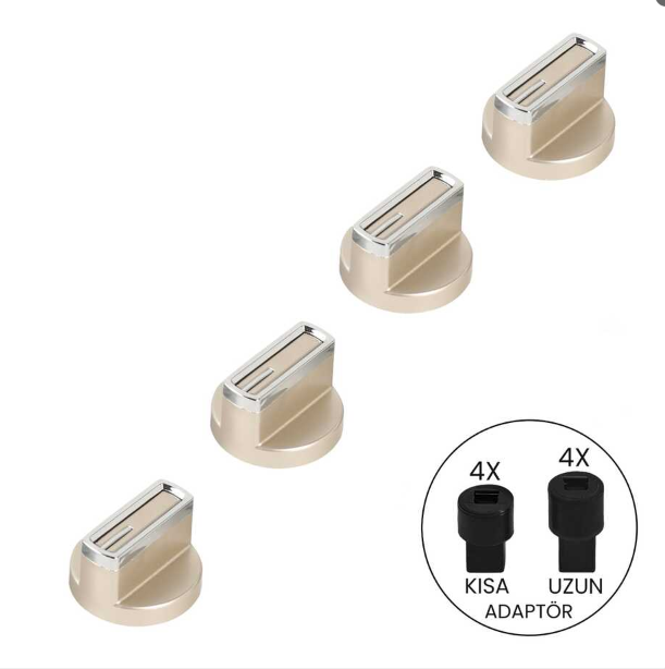 Arçelik Ankastre Ocak Set Üstü Düğme 4 Adet ( Renk Gold ) - 1