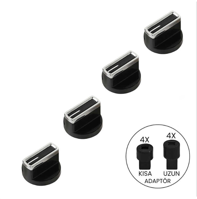 Arçelik OCD D 651-1 EKS Ankastre Ocak Set Üstü Düğme 4 Adet Siyah Renk - 1
