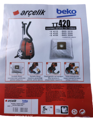 ARÇELİK S 4240 - S-4240 C ELEKTRİKLİ SÜPÜRGE TOZ TORBASI ORJİNAL ( 5 ADET )