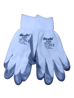 BEYBİ PN810 Kalın Örgü Astarlı Nitril Eldiven Gri