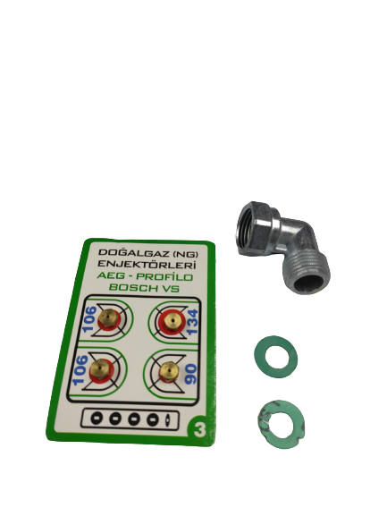 Doğalgaz Ocak Memesi̇ Enjektör 4 lü Set Di̇rsek ve Conta ( ÜNİVERSAL ) - 2