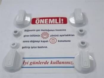 Fırın Düğme Üniversal - 4 Lü - Set - Beyaz