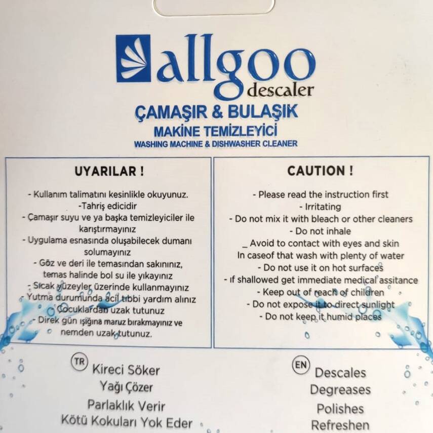 VESTEL REGAL ALLGOO ÇAMAŞIR BULAŞIK MAKİNESİ TEMİZLEYİCİ 5'Lİ PAKET 40GR - 3